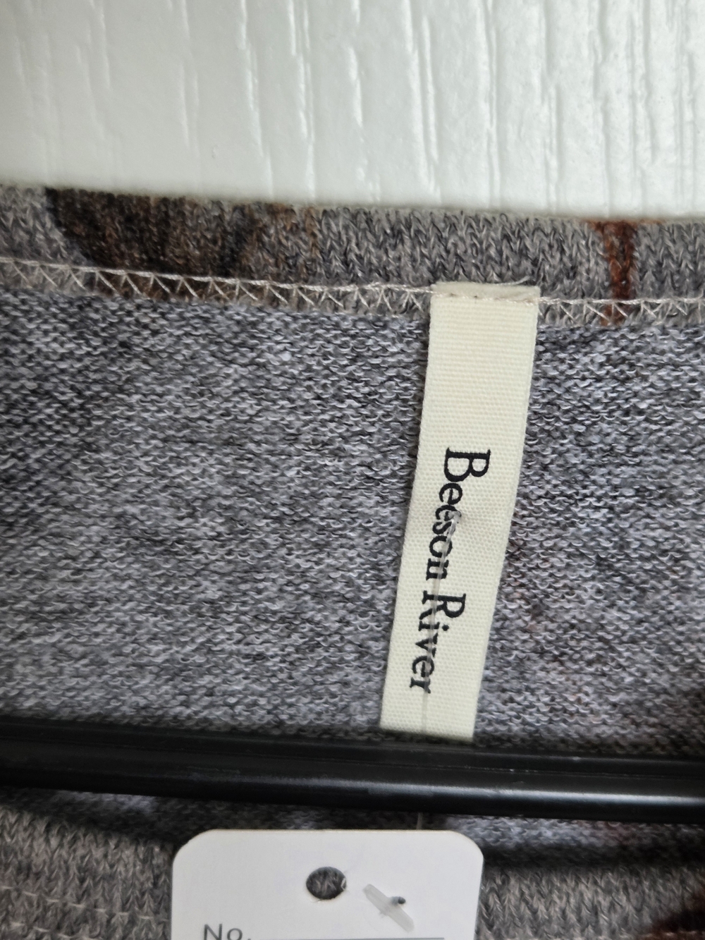 NWT Beeson River Feather-Print Long Sleeve Swing Dress - Gray & Brown - Picture 2 of 5